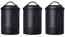 Load image into Gallery viewer, Steelware Central Kitchen Canister Set of 3 Sugar Coffee Tea, Matte Black