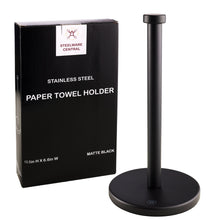 Load image into Gallery viewer, Steelware Central Paper Towel Holder Stainless Steel (Matte Black)
