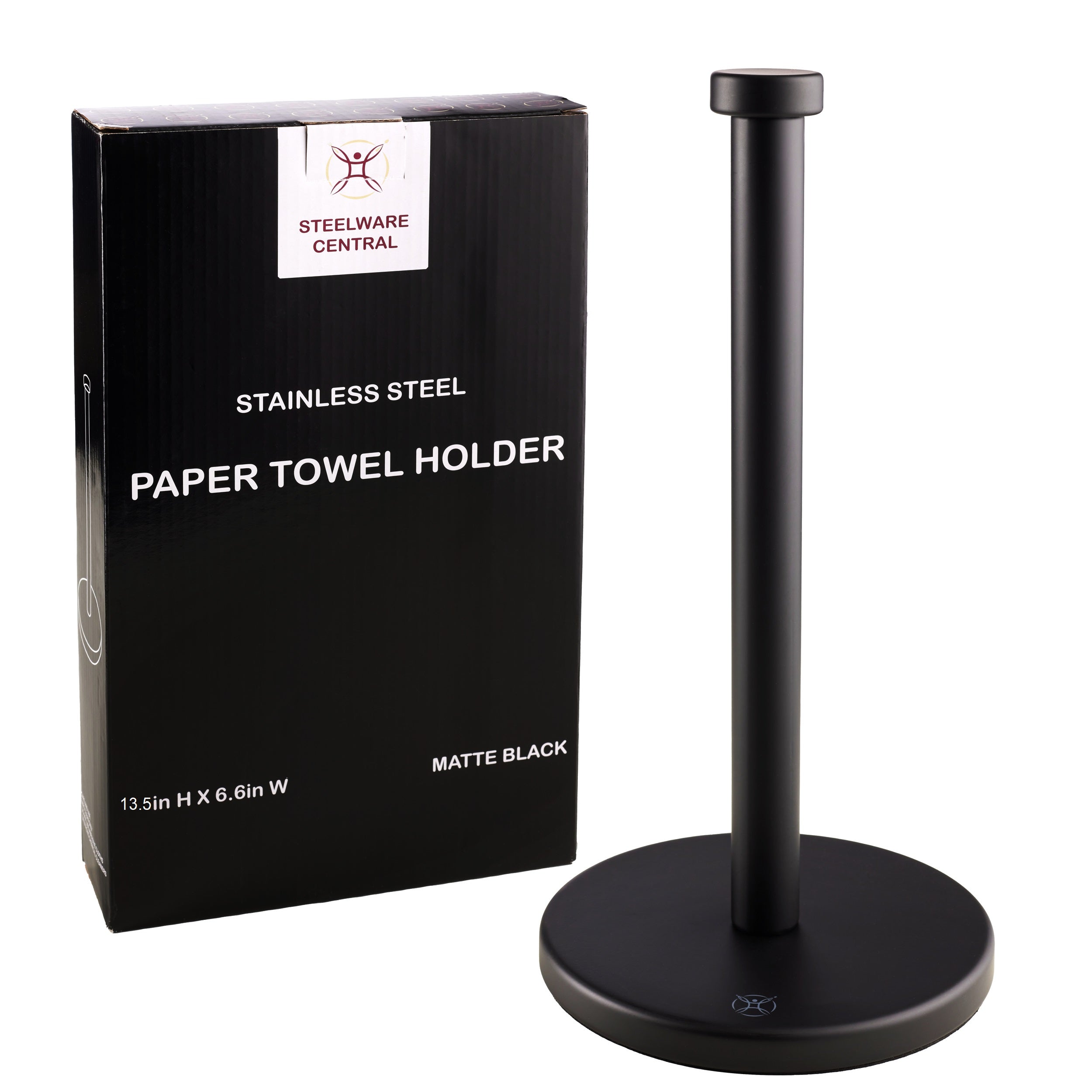 Matte black paper towel holder sale